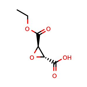 Chemical structure of (2R,3R)-3-(Ethoxycarbonyl)oxirane-2-carboxylic Acid , CAS 93061-20-2, AChemBlock V149968