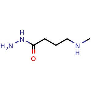Chemical structure of 4-(Methylamino)butanehydrazide , CAS 1343382-13-7, AChemBlock V149971