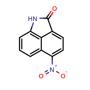 Chemical structure of 5-Nitrobenzo[cd]indol-2(1H)-one , CAS 65300-69-8, AChemBlock V149977