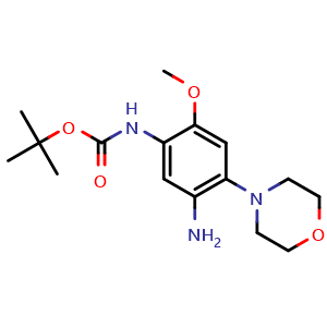 Chemical structure of N1-Boc-6-methoxy-4-morpholino-1,3-benzenediamine , CAS 2226198-97-4, AChemBlock V149983