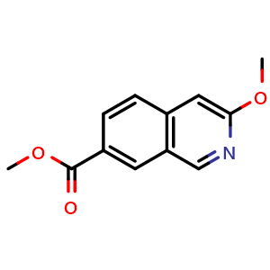 Chemical structure of Methyl 3-Methoxyisoquinoline-7-carboxylate , CAS 2088637-34-5, AChemBlock V150004
