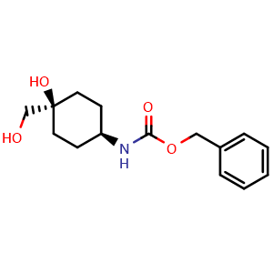 Chemical structure of trans-4-(Cbz-amino)-1-(hydroxymethyl)cyclohexanol , AChemBlock V150005