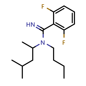 Chemical structure of N-Butyl-2,6-difluoro-N-(4-methylpentan-2-yl)benzimidamide , AChemBlock V150007