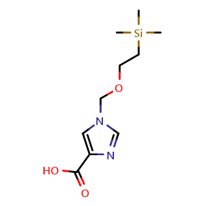 Chemical structure of 1-[[2-(Trimethylsilyl)ethoxy]methyl]-1H-imidazole-4-carboxylic Acid , CAS 854123-77-6, AChemBlock V150025