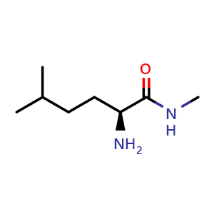 Chemical structure of (S)-2-Amino-N,5-dimethylhexanamide , AChemBlock V150029