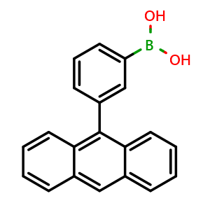 Chemical structure of 3-(9-Anthryl)phenylboronic Acid , CAS 1703780-23-7, AChemBlock V150048