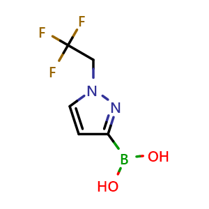 Chemical structure of 1-(2,2,2-Trifluoroethyl)pyrazole-3-boronic Acid , CAS 2246598-55-8, AChemBlock V150053