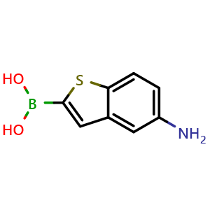 Chemical structure of 5-Aminobenzothiophene-2-boronic Acid , CAS 959636-71-6, AChemBlock V150074