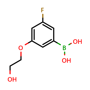 Chemical structure of 3-Fluoro-5-(2-hydroxyethoxy)phenylboronic Acid , CAS 2377606-04-5, AChemBlock V150079