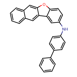 Chemical structure of N-(4-Biphenylyl)naphtho[2,3-b]benzofuran-2-amine , CAS 2172702-74-6, AChemBlock V150108