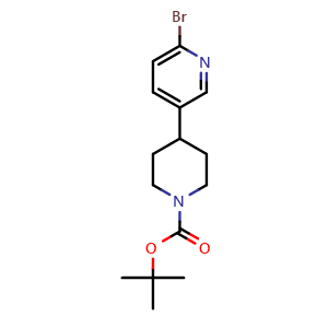 Chemical structure of 1-Boc-4-(6-bromo-3-pyridyl)piperidine , CAS 1206247-72-4, AChemBlock V150121