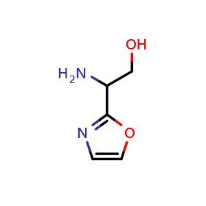 Chemical structure of 2-Amino-2-(2-oxazolyl)ethanol , CAS 1500390-29-3, AChemBlock V150124