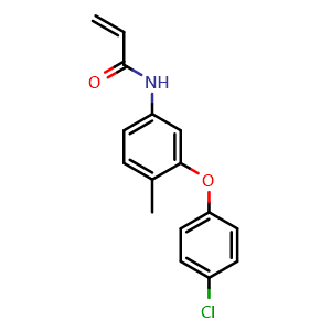 Chemical structure of N-[3-(4-Chlorophenoxy)-4-methylphenyl]acrylamide , CAS 2563855-03-6, AChemBlock V150134