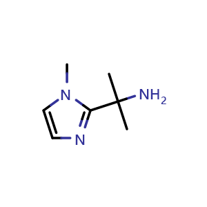 Chemical structure of 2-(1-Methyl-2-imidazolyl)-2-propanamine , CAS 1082555-90-5, AChemBlock V150144