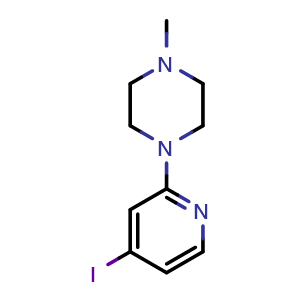 Chemical structure of 1-(4-Iodo-2-pyridyl)-4-methylpiperazine , CAS 2072806-20-1, AChemBlock V150153