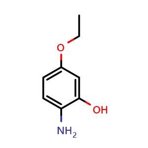 Chemical structure of 2-Amino-5-ethoxyphenol , CAS 16060-49-4, AChemBlock V150161