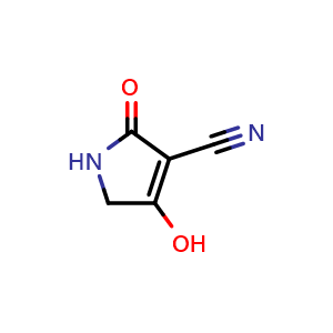 Chemical structure of 4-Hydroxy-2-oxo-2,5-dihydro-1H-pyrrole-3-carbonitrile , CAS 83544-53-0, AChemBlock V150166