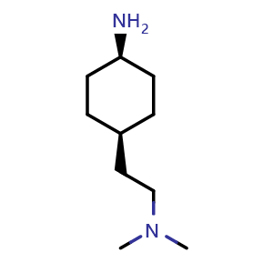 Chemical structure of cis-4-[2-(Dimethylamino)ethyl]cyclohexanamine , CAS 1469727-99-8, AChemBlock V150169