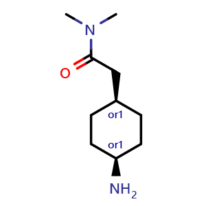 Chemical structure of 2-(cis-4-Aminocyclohexyl)-N,N-dimethylacetamide , CAS 1469727-98-7, AChemBlock V150170