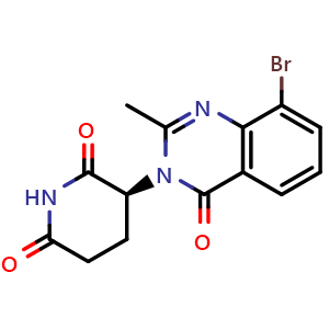 Chemical structure of (S)-3-(8-Bromo-2-methyl-4-oxoquinazolin-3(4H)-yl)piperidine-2,6-dione , AChemBlock V150197
