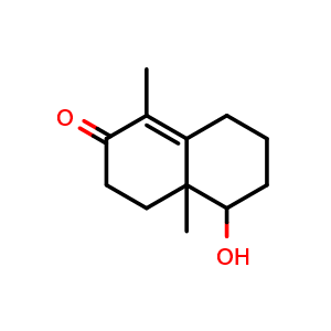 Chemical structure of 5-Hydroxy-1,4a-dimethyl-4,4a,5,6,7,8-hexahydronaphthalen-2(3H)-one , CAS 102058-65-1, AChemBlock V150231