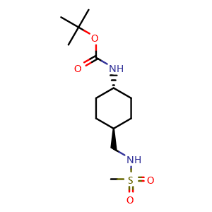 Chemical structure of N-[[trans-4-(Boc-amino)cyclohexyl]methyl]methanesulfonamide , AChemBlock V150240