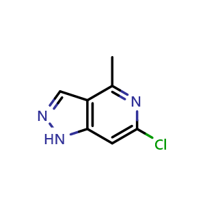 Chemical structure of 6-Chloro-4-methyl-1H-pyrazolo[4,3-c]pyridine , CAS 1589540-63-5, AChemBlock V150257