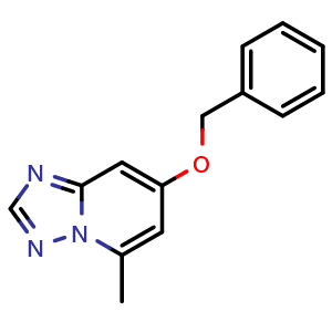 Chemical structure of 7-(Benzyloxy)-5-methyl-[1,2,4]triazolo[1,5-a]pyridine , AChemBlock V150264