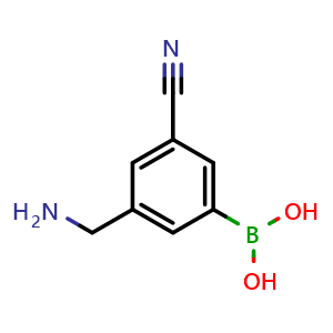 Chemical structure of 3-(Aminomethyl)-5-cyanophenylboronic Acid , AChemBlock V150277