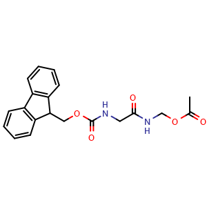 Chemical structure of [2-(Fmoc-amino)acetamido]methyl Acetate , CAS 1599440-06-8, AChemBlock V150296