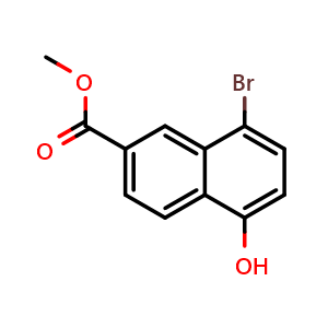 Chemical structure of Methyl 8-Bromo-5-hydroxy-2-naphthoate , AChemBlock V150298
