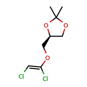 Chemical structure of (S)-4-[[(1,2-Dichlorovinyl)oxy]methyl]-2,2-dimethyl-1,3-dioxolane , AChemBlock V150303