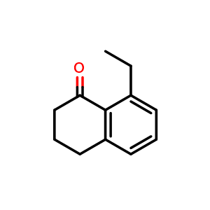Chemical structure of 8-Ethyl-3,4-dihydronaphthalen-1(2H)-one , CAS 51015-33-9, AChemBlock V150310