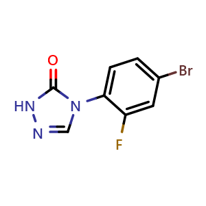 Chemical structure of 4-(4-Bromo-2-fluorophenyl)-1,2,4-triazol-5(4H)-one , CAS 1632497-62-1, AChemBlock V150333