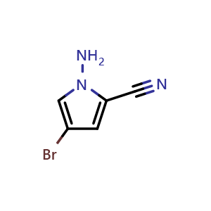 Chemical structure of 1-Amino-4-bromopyrrole-2-carbonitrile , CAS 937161-86-9, AChemBlock V150343