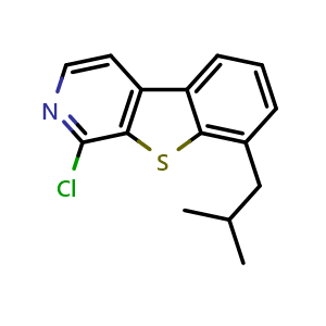 Chemical structure of 1-Chloro-8-isobutylbenzo[4,5]thieno[2,3-c]pyridine , CAS 2926783-53-9, AChemBlock V150350