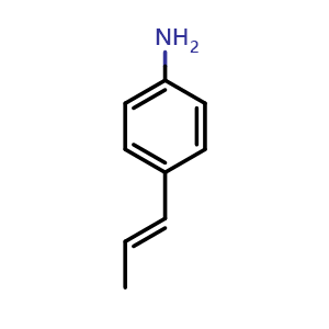 Chemical structure of 4-(1-Propenyl)aniline , CAS 52189-81-8, AChemBlock V150358