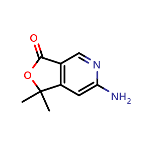 Chemical structure of 6-Amino-1,1-dimethylfuro[3,4-c]pyridin-3(1H)-one , CAS 2845126-43-2, AChemBlock V150374