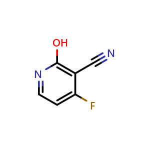 Chemical structure of 4-Fluoro-2-hydroxynicotinonitrile , CAS 1807195-98-7, AChemBlock V150379