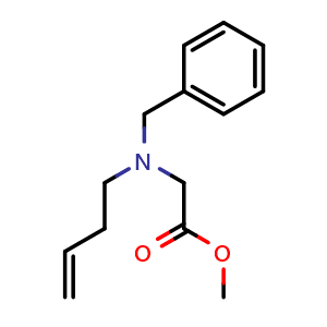 Chemical structure of Methyl 2-[Benzyl(3-butenyl)amino]acetate , CAS 175227-10-8, AChemBlock V150381