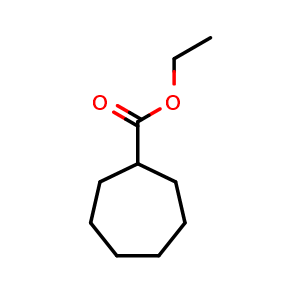Chemical structure of Ethyl Cycloheptanecarboxylate , CAS 32777-26-7, AChemBlock V150385