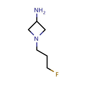 Chemical structure of 1-(3-Fluoropropyl)azetidin-3-amine , CAS 1538772-53-0, AChemBlock V150396