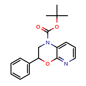 Chemical structure of 1-Boc-3-phenyl-2,3-dihydro-1H-pyrido[2,3-b][1,4]oxazine , AChemBlock V150398