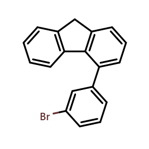 Chemical structure of 4-(3-Bromophenyl)-9H-fluorene , AChemBlock V150403