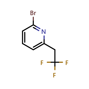 Chemical structure of 2-Bromo-6-(2,2,2-trifluoroethyl)pyridine , CAS 1393570-50-7, AChemBlock V150413