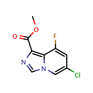Chemical structure of Methyl 6-Chloro-8-fluoroimidazo[1,5-a]pyridine-1-carboxylate , CAS 1427386-69-3, AChemBlock V150414