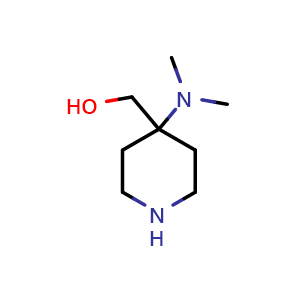 Chemical structure of [4-(Dimethylamino)-4-piperidyl]methanol , CAS 1556049-54-7, AChemBlock V150421