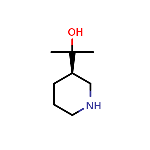 Chemical structure of (R)-2-(3-Piperidyl)-2-propanol , CAS 1003639-50-6, AChemBlock V150422