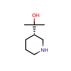 Chemical structure of (S)-2-(3-Piperidyl)-2-propanol , CAS 1173880-33-5, AChemBlock V150423