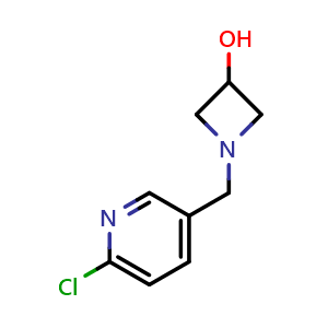 Chemical structure of 1-[(6-Chloro-3-pyridyl)methyl]-3-azetidinol , CAS 1343886-30-5, AChemBlock V150430